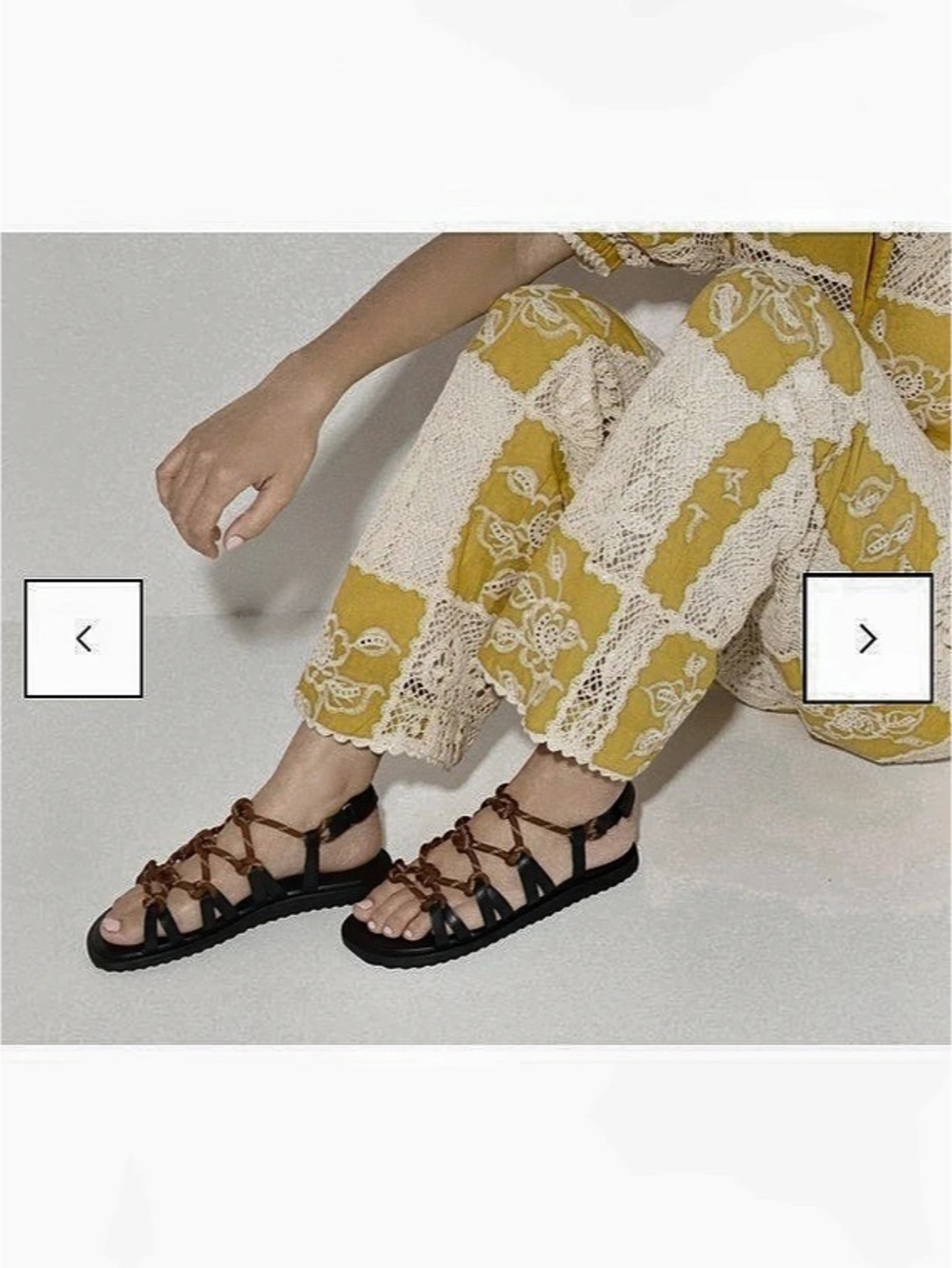Freda Salvador Fae Rope Sandal Black & Brown Sandals